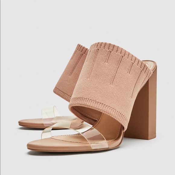 zara basic collection sandals brown vinyl size 7.5